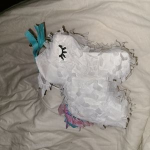 Pinyatta Party Small White Unicorn Colorful Tail 💗💙💜